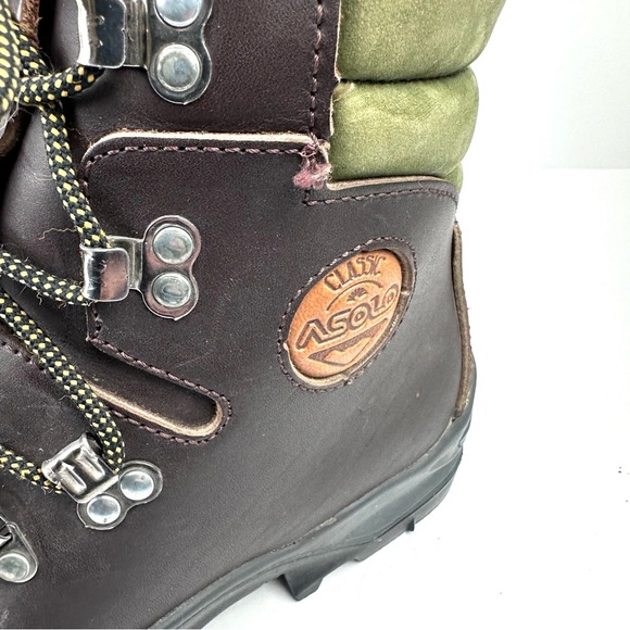 Asolo Vintage Hiking Boots Mens 7 Womens 8.5 Brown Leather Lace Up Heavy Duty - Picture 2 of 11